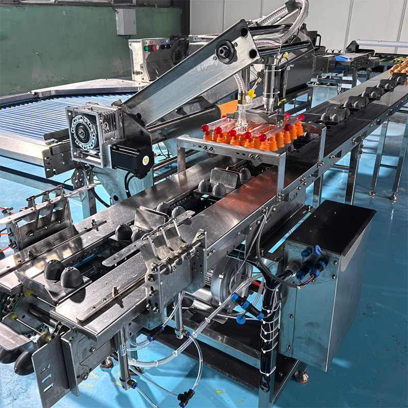 托裝蛋清洗烘干殺菌光檢分級生產(chǎn)線