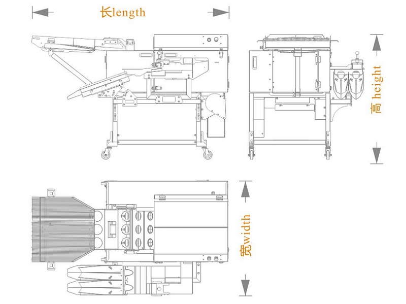 三排敲蛋機+雙槽蛋清蛋黃分離+蛋殼破碎機+對接（長寬高）尺寸